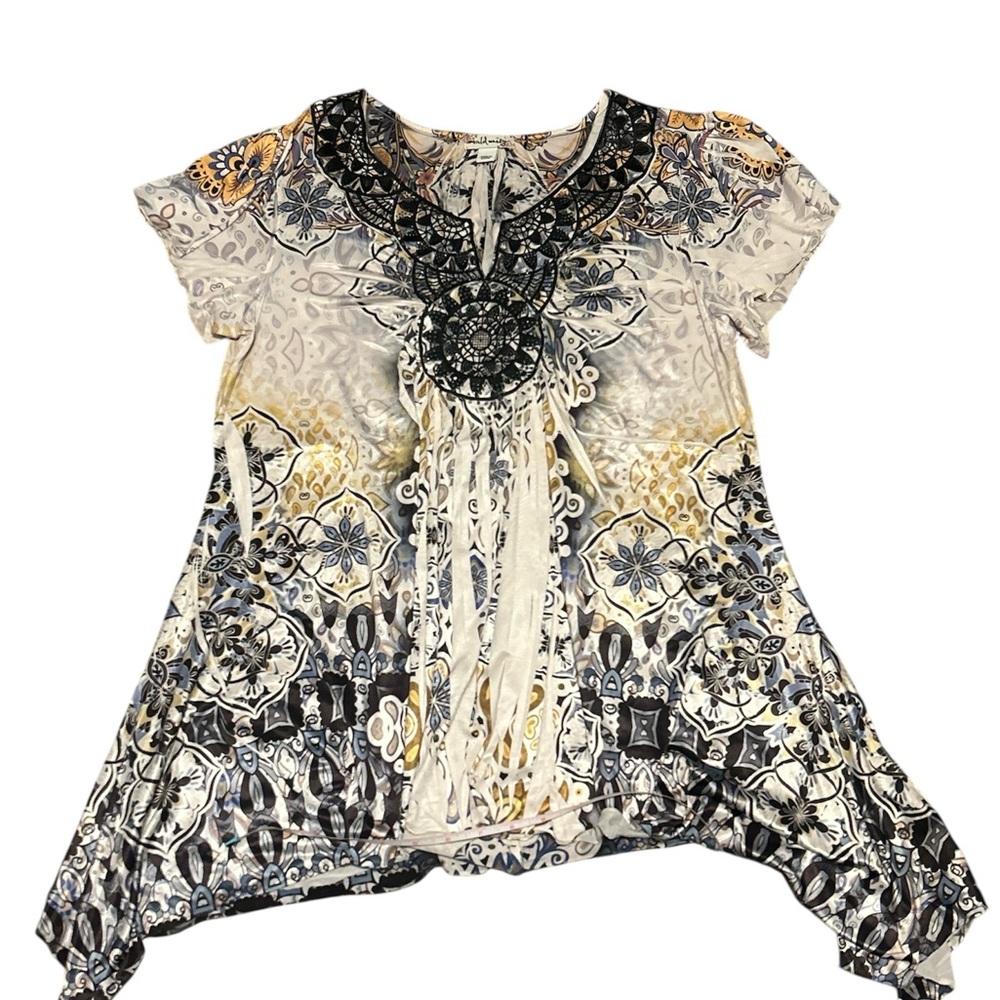 Women's Multicolor Patterned Top by World Unity size Large
